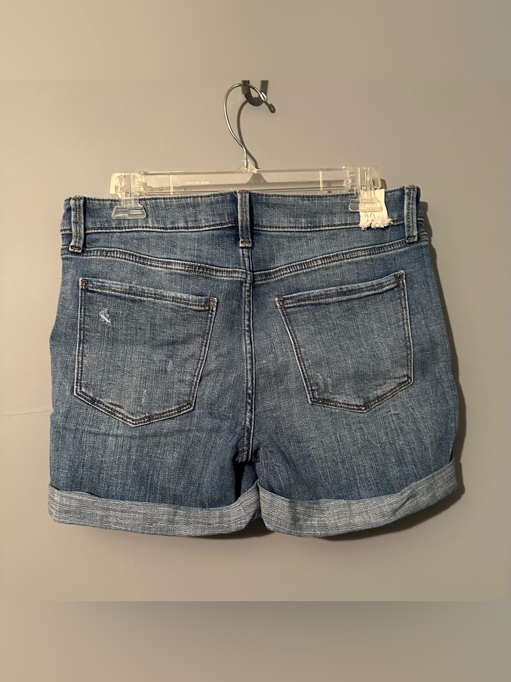Women's Cosmic Blue Love Distressed Denim Shorts - Picture 2 of 4